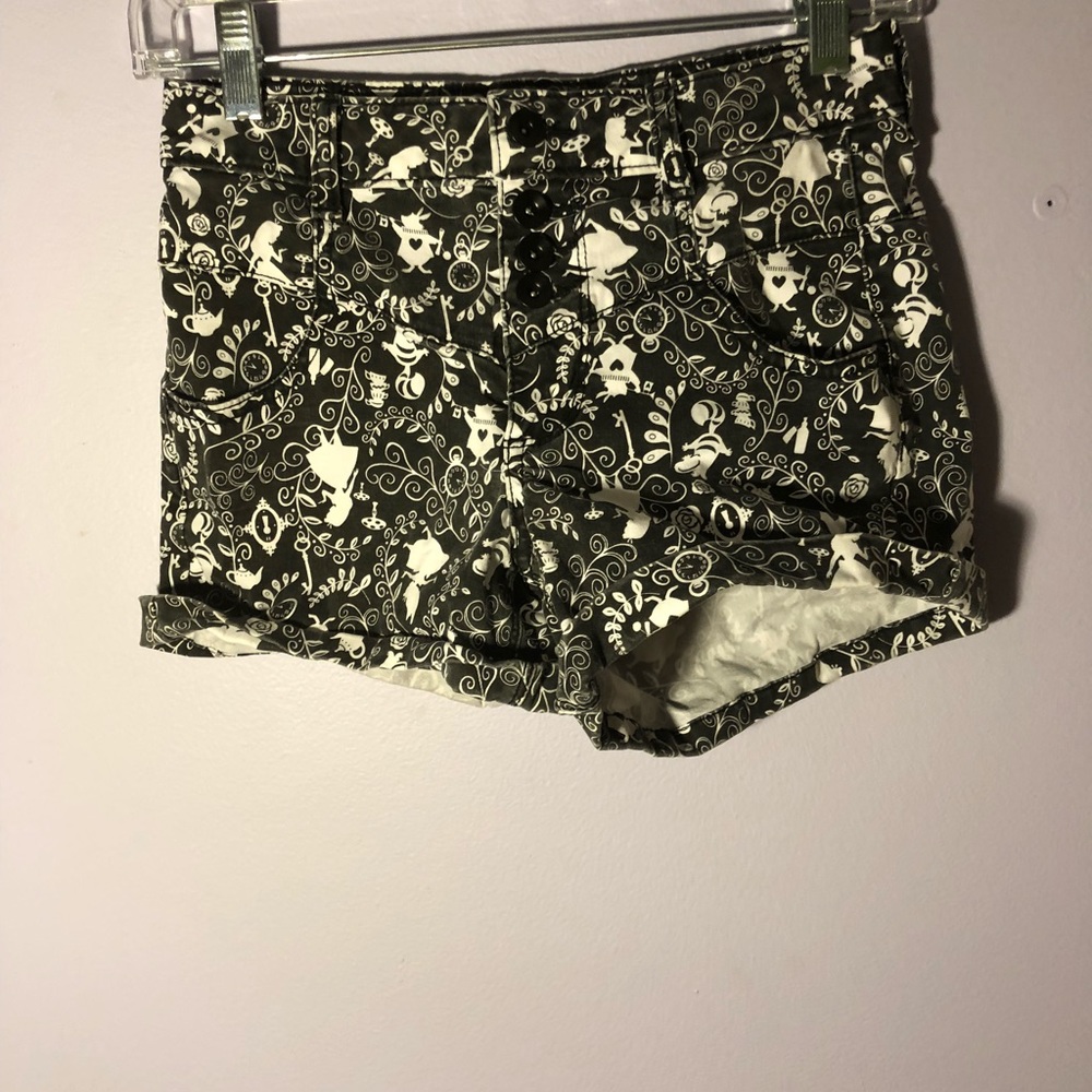 High waisted Alice in wonderland shorts